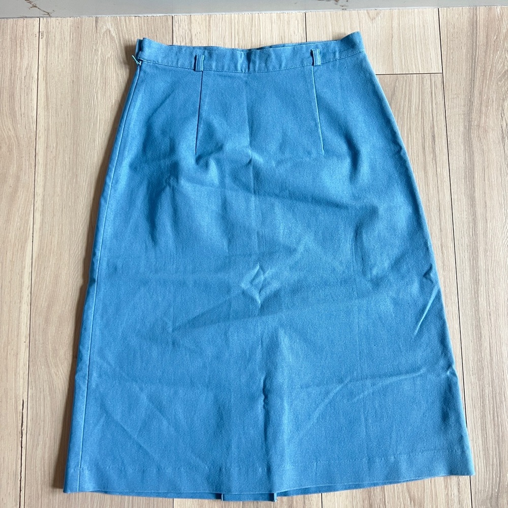 Jamsa Pleated Denim Skirt Vintage Midi